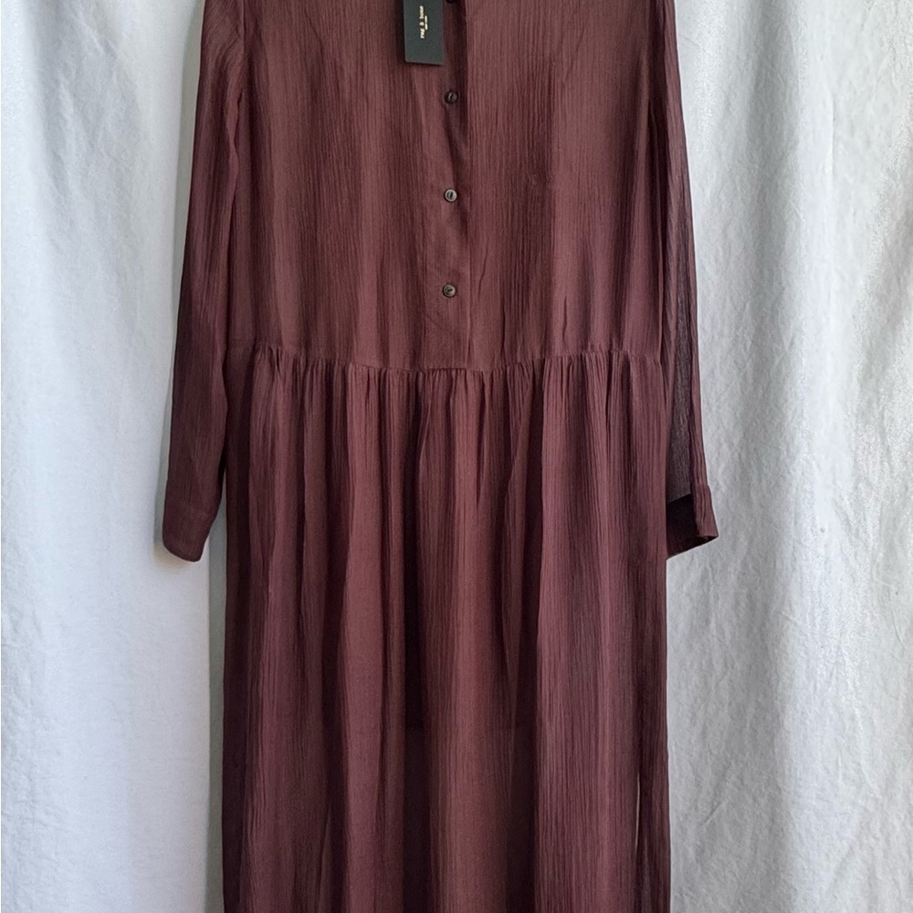 Rag & Bone Gia Dress Silk/Viscose Blend New with Tag Burgundy. - Picture 3 of 9